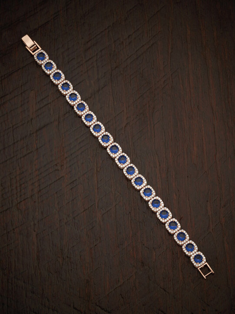 

Kushal's Fashion Jewellery Women Rose Gold-Plated & Blue Wraparound Bracelet