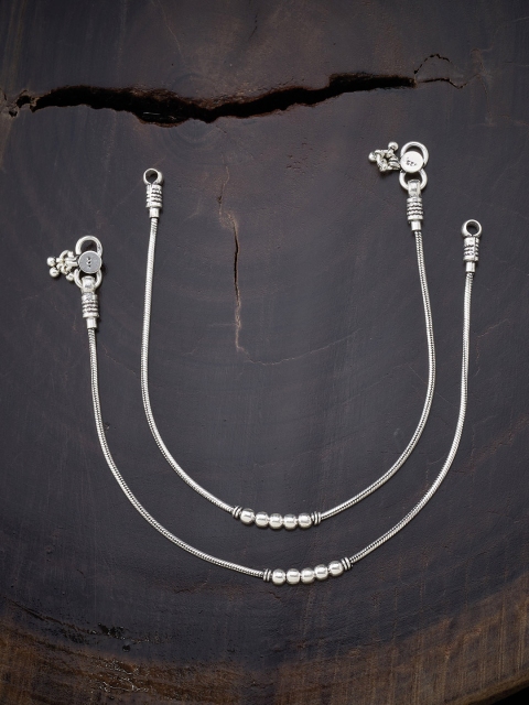 

Kushal's Fashion Jewellery Oxidised Silver-Plated Copper Alloy Casual Wear Anklet