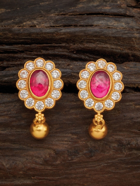 

Kushal's Fashion Jewellery Red Floral Studs Earrings