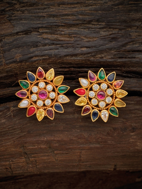 

Kushal's Fashion Jewellery Multicoloured Floral Studs Earrings, Multi