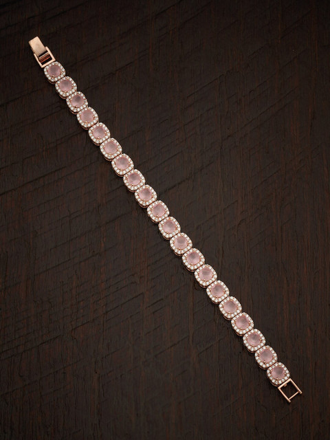 

Kushal's Fashion Jewellery Women Pink Cubic Zirconia Rose Gold-Plated Wraparound Bracelet