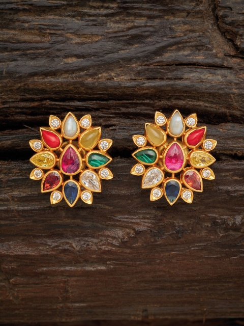 

Kushal's Fashion Jewellery Multicoloured Floral Studs Earrings, Multi