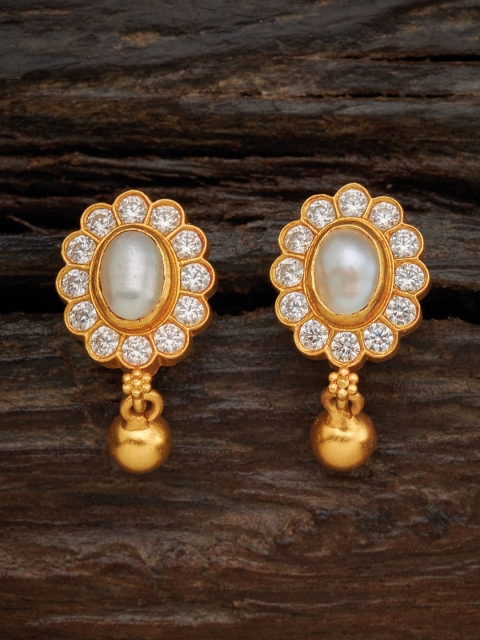 

Kushal's Fashion Jewellery White Floral Drop Earrings