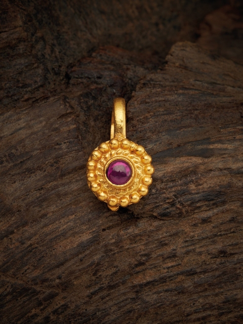 

Kushal's Fashion Jewellery Gold-Plated Red Ruby-Studded Nose Pin