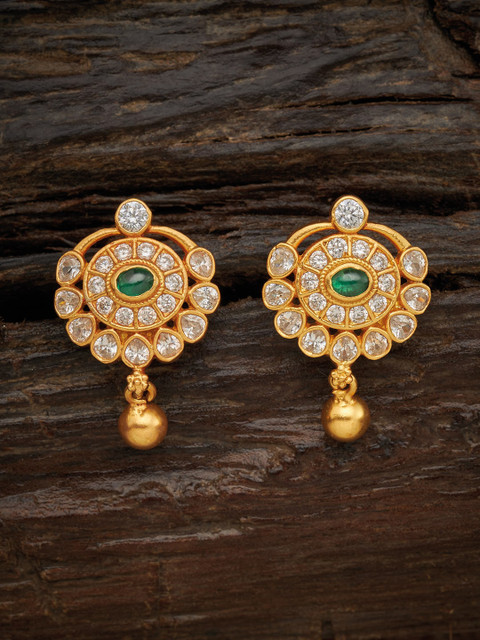 

Kushal's Fashion Jewellery Green Floral Drop Earrings