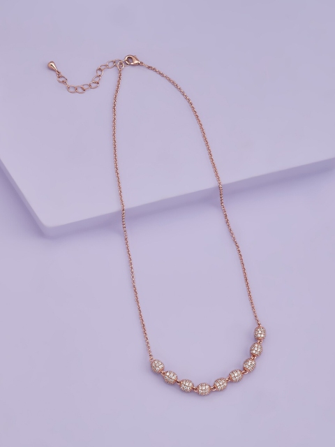 

Kushal's Fashion Jewellery Rose Gold & White Rose Gold-Plated Chain