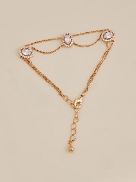 

Kushal's Fashion Jewellery Women Rose Gold-Plated & White Wraparound Bracelet