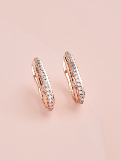 

Kushal's Fashion Jewellery White Contemporary Half Hoop Earrings
