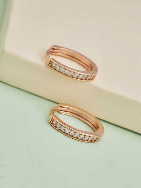 

Kushal's Fashion Jewellery White Circular Hoop Earrings