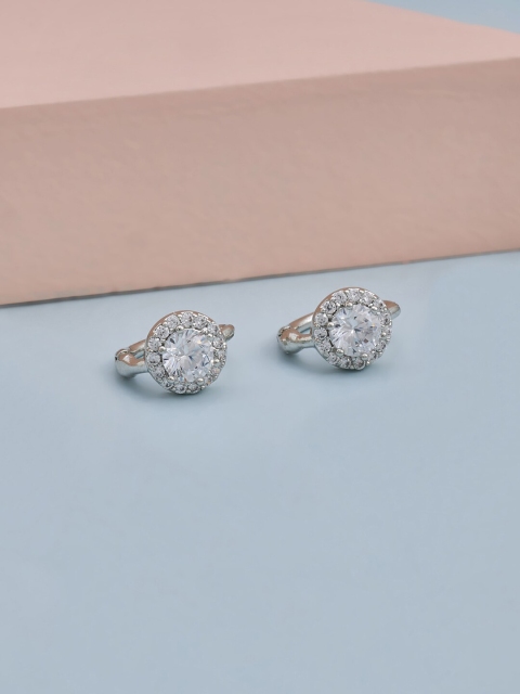 

Kushal's Fashion Jewellery White Circular Studs Earrings