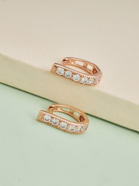 

Kushal's Fashion Jewellery White Circular Hoop Earrings