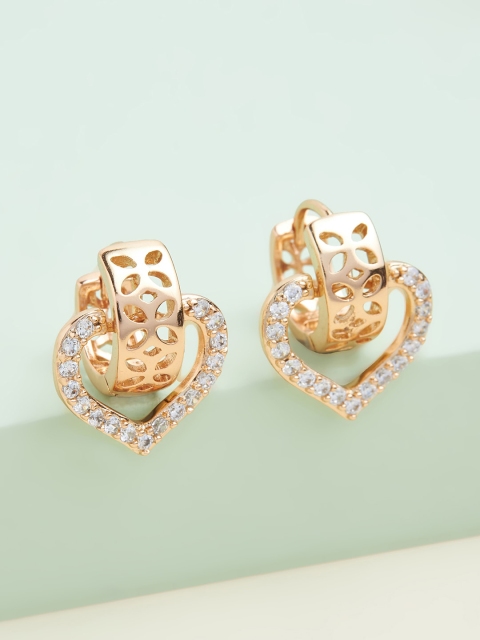 

Kushal's Fashion Jewellery White Heart Shaped Studs Earrings