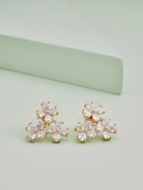 

Kushal's Fashion Jewellery White Floral Studs Earrings