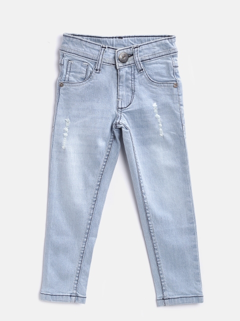

612 league Girls Blue Mildly Distressed Stretchable Jeans