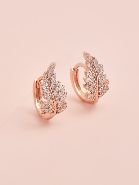 

Kushal's Fashion Jewellery White Leaf Shaped Studs Earrings