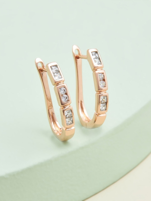 

Kushal's Fashion Jewellery White Cubic Zirconia Studded Contemporary Studs Earrings