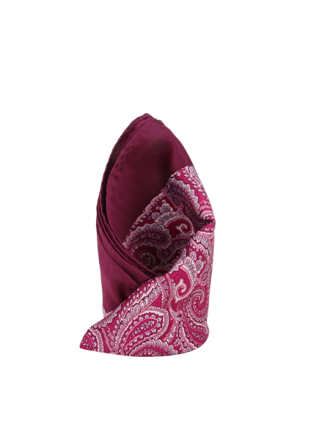 

Alvaro Castagnino Men Burgundy Paisley Print Pocket Square