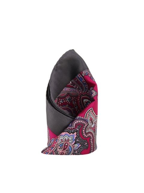 

Alvaro Castagnino Magenta Paisley Print Pocket Square