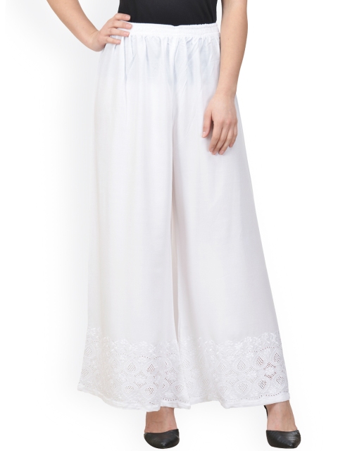 

Castle Off-White Chikankari Palazzos