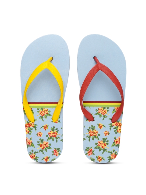 

Vero Moda Women Blue & Yellow Printed Flip-Flops