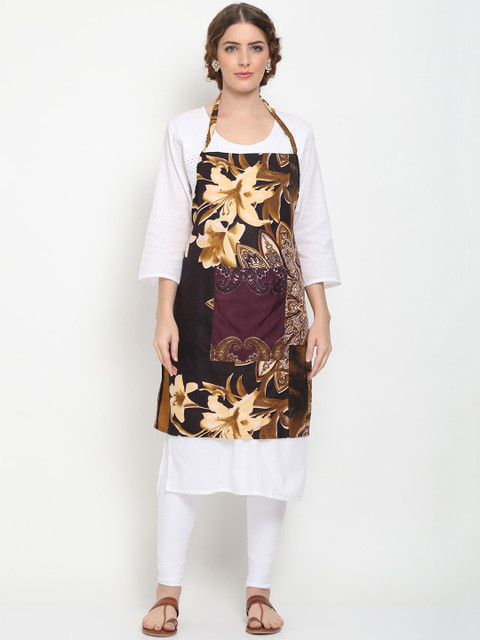 

GRACIT Black & Brown Printed Cotton Aprons