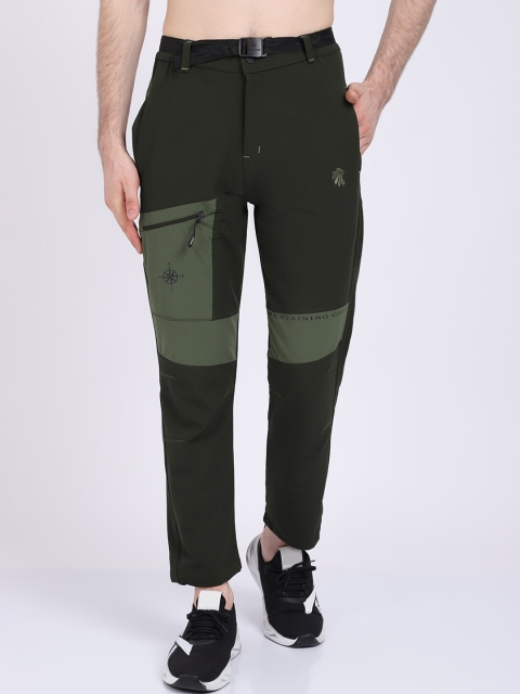 

Gallus Men Olive Green Printed Dry Fit Track Pant