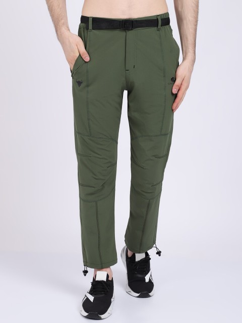 

Gallus Men Olive Green Solid Dry-FitTrack Pants