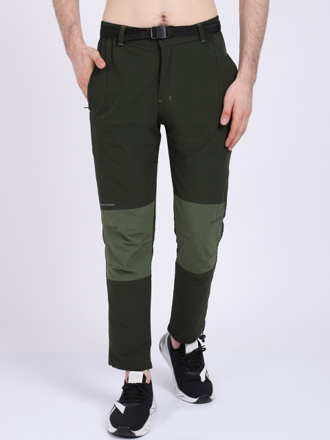 

Gallus Men Olive Green Solid Dry-Fit Track Pants