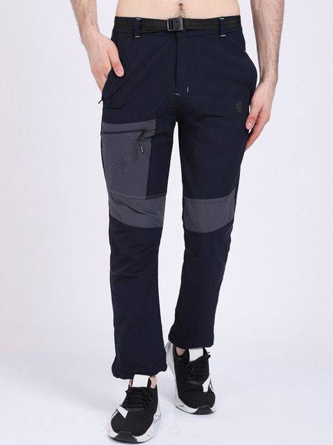 

Gallus Men Navy Blue Colourblocked Dry Fit Track Pants