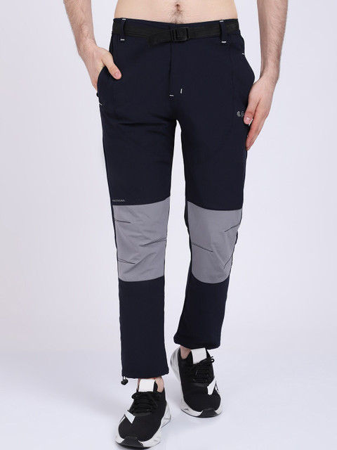 

Gallus Men Navy-Blue & Grey Color-Blocked Track Pant