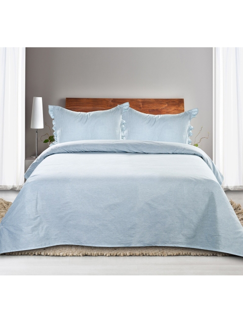 

Saral Home Blue 160 TC Queen Bedsheet with 2 Pillow Covers