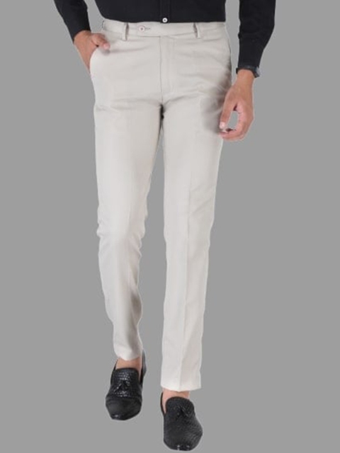 

Srey trends Men Olive Green Smart Slim Fit High-Rise Trousers
