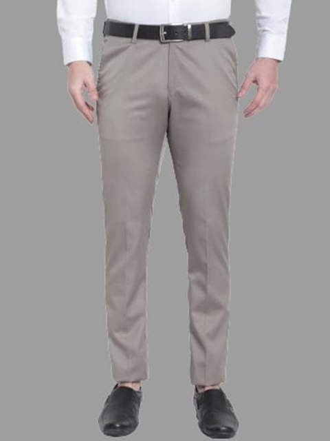 

Srey trends Men Olive Green Smart Slim Fit High-Rise Trousers