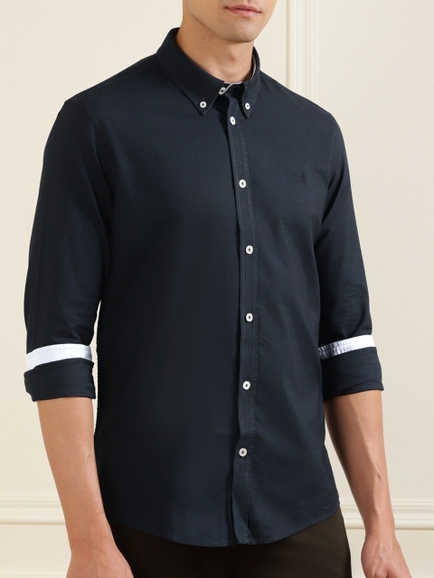 

Crew Clothing Men Navy Blue Slim Fit Pure Cotton Casual Shirt