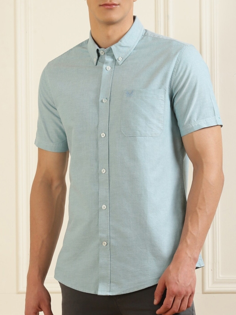 

Crew Clothing Men Green Slim Fit Cotton Casual Shirt