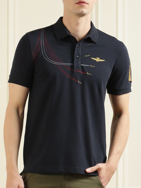 

Aeronautica Militare Men Navy Blue Polo Collar T-shirt