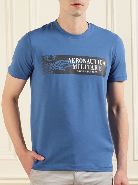 

Aeronautica Militare Men Blue Typography Printed T-shirt