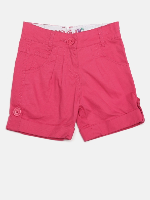 

612 league Girls Pink Solid Shorts