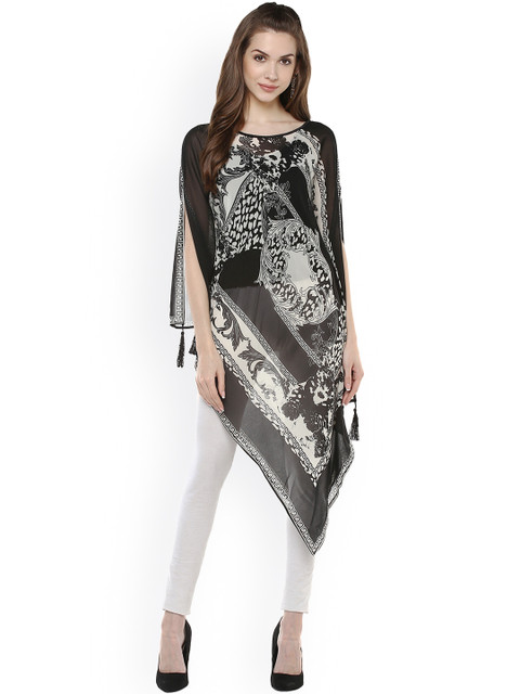 

Taurus Black Printed Kaftan Top