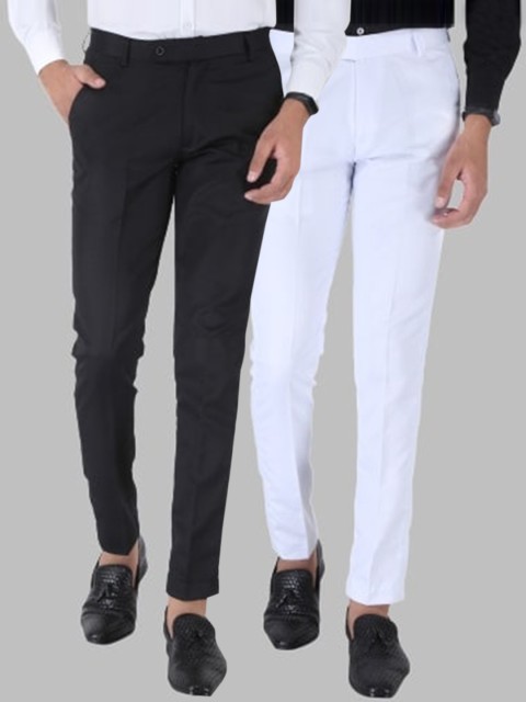 

Srey trends Men Black Smart Slim Fit High-Rise Trousers