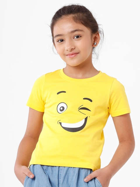 

De Moza Yellow Print Crop Top