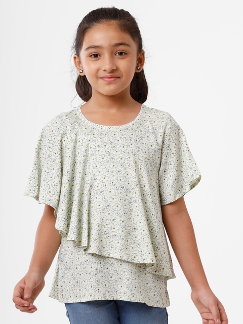 

De Moza Green Print Top