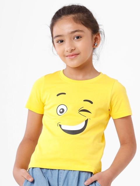 

De Moza Yellow Print Crop Top