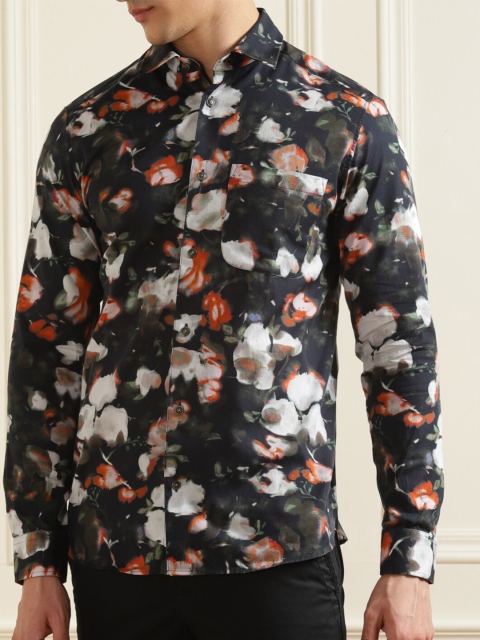 

Ted Baker Men Navy Blue Slim Fit Floral Printed Casual Shirt 100% Cotton