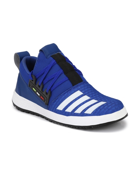 

Hundo P Men Blue Striped Slip-On Sneakers