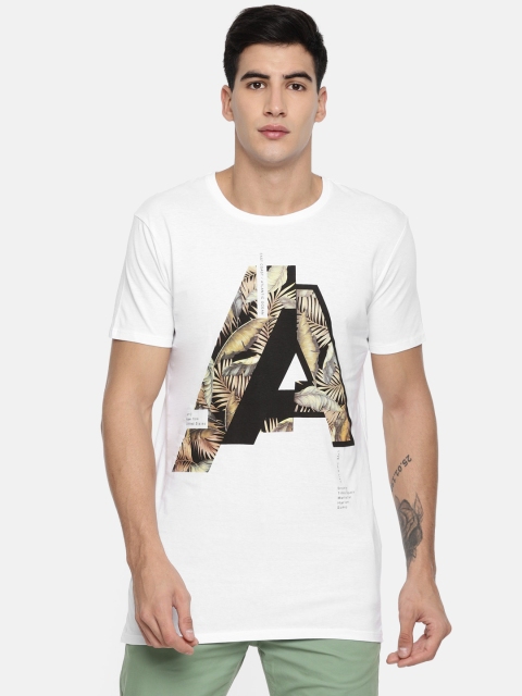 

ALCOTT White Printed Longline T-shirt