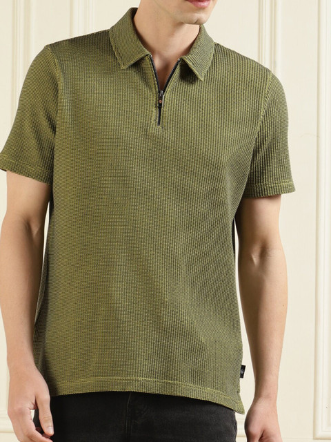 

Ted Baker Men Navy Blue Polo Collar T-shirt