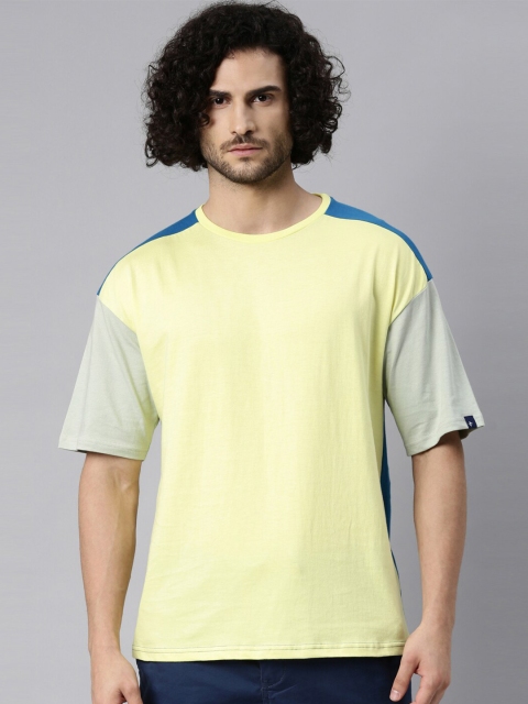

Breakbounce Men Turquoise Blue Raw Edge Boxy T-shirt