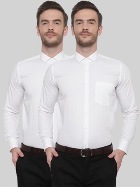 Srey trends Men White Set Of 2 Comfort Formal Shirt