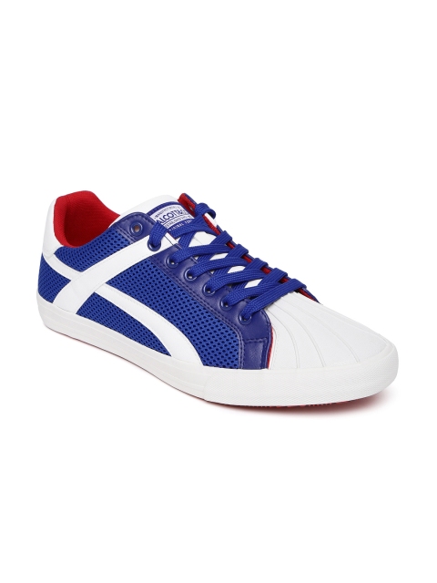 

ALCOTT Men Blue & White Scarpa Con Strisce Colourblocked Sneakers